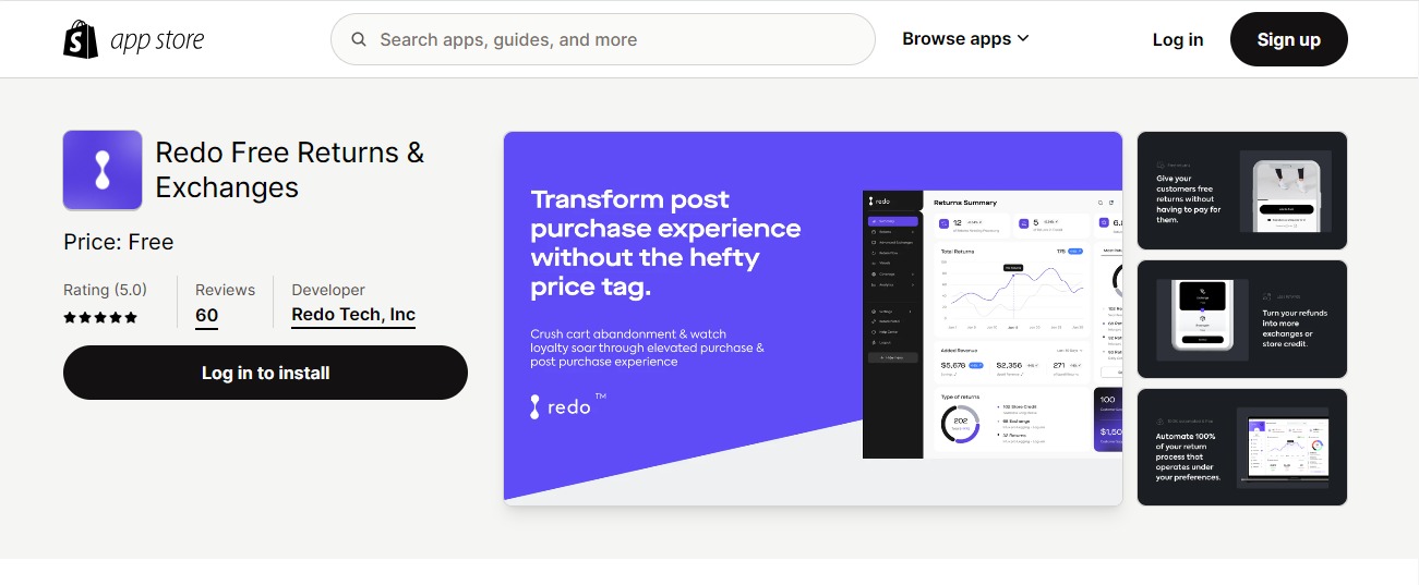 Redo Free Returns & Exchanges